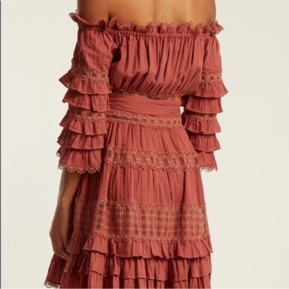 Zimmermann Corsair off-the-shoulder mini dress - missing belt